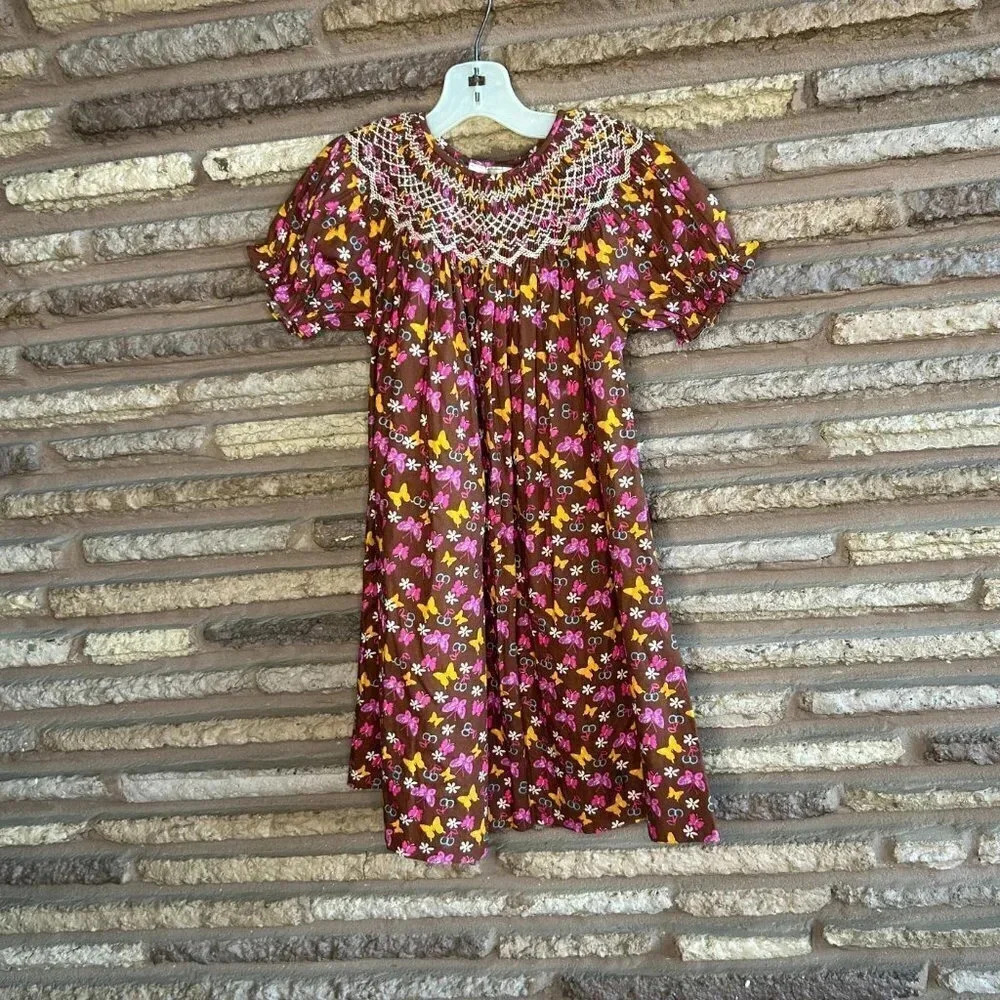Rosalina Collections Girls Smocked Top Floral Maxi Dress